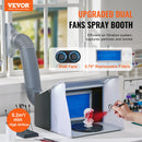 Airbrush Spray Booth, Portable Hobby Airbrush Paint Spray Booth Kit With 4 LED Light, Powerful Dual Exhaust Fans, Turntable And 6 Ft Extension Hose, For Painting Models, Arts, Crafts, Cakes