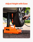 Electric Car Jack, 15 Tons /33000 Lbs, Adjustable Electric Scissor Jack With High Load Capacity, 12V Dual-Powered Tire Change Replacement With LED Light, Portable Jack Kit For Sedan, SUV, Truck