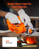 Cordless Circular Saw, 6-1/2 Inch Blade, 4700 RPM Speed, 0-45 Degree Bevel Capability, Brushless Motor, LED Light, Electric Circular Saw Kit With Battery And Charger Included, For Wood Cutting