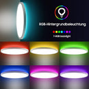 LED Bedroom Golden Ceiling Light 24W Embedded RGB Backlight Flat Round Light