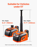 Electric Car Jack, 5 Tons /11000 Lbs, Electric Scissor Jack With Electric Impact Wrench, Tire Change Replacement With LED Light & Remote Control, Portable Jack Kit For Sedan, SUV, Truck