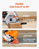 Cordless Circular Saw, 6-1/2 Inch Blade, 4700 RPM Speed, 0-45 Degree Bevel Capability, Brushless Motor, LED Light, Electric Circular Saw Kit With Battery And Charger Included, For Wood Cutting