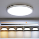 LED Bedroom Golden Ceiling Light 24W Embedded RGB Backlight Flat Round Light