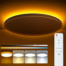 LED Bedroom Golden Ceiling Light 24W Embedded RGB Backlight Flat Round Light