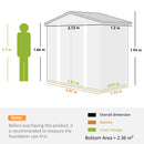 7 X 4ft Garden Shed, Easy To Assemble, Upgraded Galvanised Steel Frame With Foundation Kit, Double Doors With Lock, Outdoor Metal Shed With Vents And Gloves, Garden Storage Shed, Light Grey